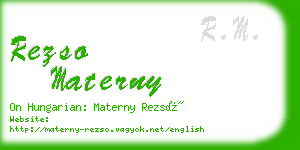 rezso materny business card